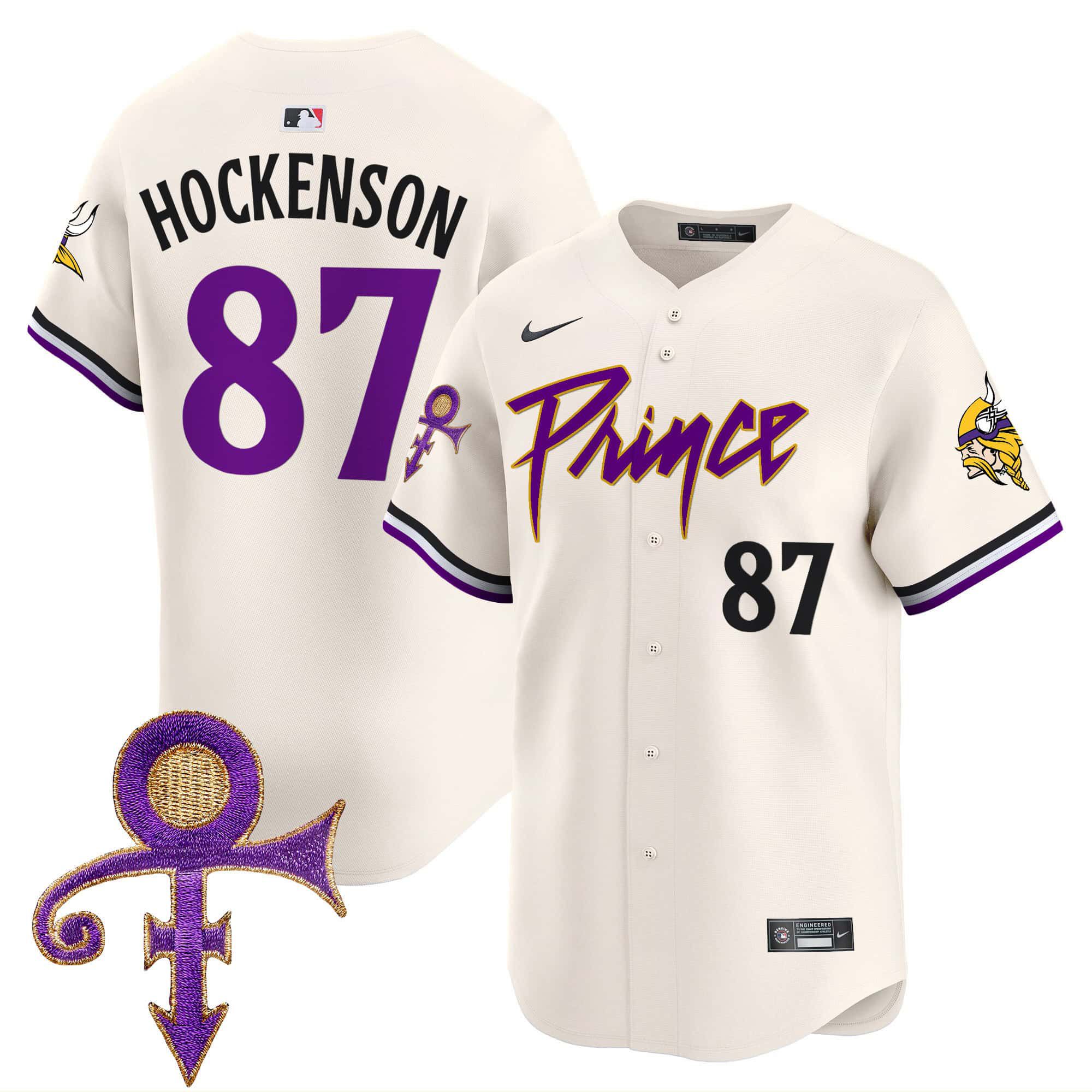Men Minnesota Vikings #87 Hockenson Cream 2024 Nike Prince Patch Vapor Premier Limited NFL Jersey->indianapolis colts->NFL Jersey